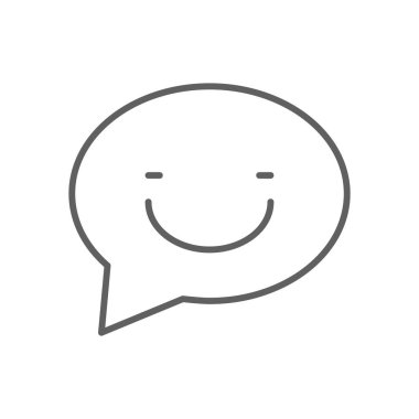 GOOD COMMENT Feedback icon with black outline style