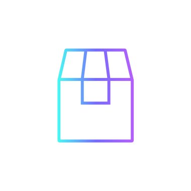 Package delivery service icon with blue gradient outline style. Related to order tracking, delivery home, warehouse, truck, scooter, courier and cargo icons. Shipping symbol. Vector illustration