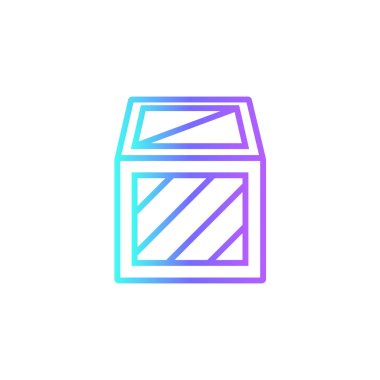 Wood Package Delivery service icon with blue gradient outline style. Related to order tracking, delivery home, warehouse, truck, scooter, courier and cargo icons. Shipping symbol. Vector illustration