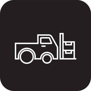 Load Car Delivery service icon with black filled line style. Related to order tracking, delivery home, warehouse, truck, scooter, courier and cargo icons. Shipping symbol. Vector illustration