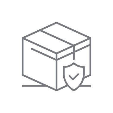 Protection Delivery service icon with black outline style. Related to order tracking, delivery home, warehouse, truck, scooter, courier and cargo icons. Shipping symbol. Vector illustration