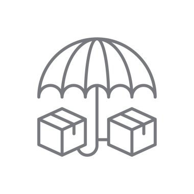 Insurance Delivery service icon with black outline style. Related to order tracking, delivery home, warehouse, truck, scooter, courier and cargo icons. Shipping symbol. Vector illustration