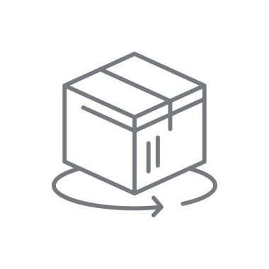 Return Delivery service icon with black outline style. Related to order tracking, delivery home, warehouse, truck, scooter, courier and cargo icons. Shipping symbol. Vector illustration
