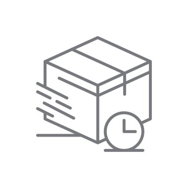 Fast Delivery service icon with black outline style. Related to order tracking, delivery home, warehouse, truck, scooter, courier and cargo icons. Shipping symbol. Vector illustration