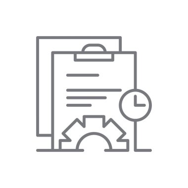 Order Processing Delivery service icon with black outline style. Related to order tracking, delivery home, warehouse, truck, scooter, courier and cargo icons. Shipping symbol. Vector illustration