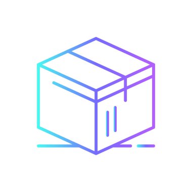 Package Delivery service icon with blue gradient outline style. Related to order tracking, delivery home, warehouse, truck, scooter, courier and cargo icons. Shipping symbol. Vector illustration