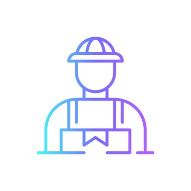 Courier Delivery service icon with blue gradient outline style. Related to order tracking, delivery home, warehouse, truck, scooter, courier and cargo icons. Shipping symbol. Vector illustration