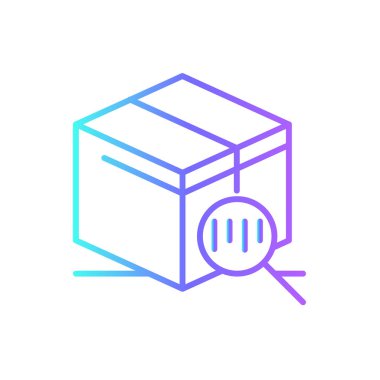 Tracking Number Delivery service icon with blue gradient outline style. Related to order tracking, delivery home, warehouse, truck, courier and cargo icons. Shipping symbol. Vector illustration