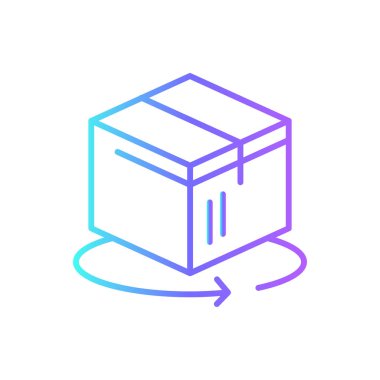 Return Delivery service icon with blue gradient outline style. Related to order tracking, delivery home, warehouse, truck, scooter, courier and cargo icons. Shipping symbol. Vector illustration