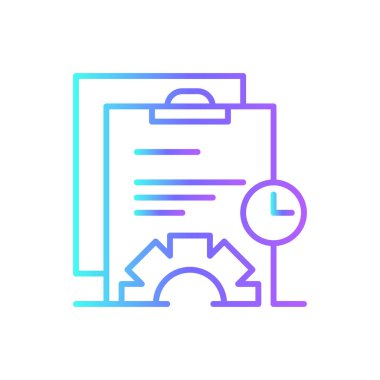 Order Processing Delivery service icon with blue gradient outline style. Related to order tracking, delivery home, warehouse, truck, courier and cargo icons. Shipping symbol. Vector illustration