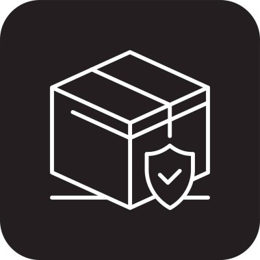 Protection Delivery service icon with black filled line style. Related to order tracking, delivery home, warehouse, truck, scooter, courier and cargo icons. Shipping symbol. Vector illustration