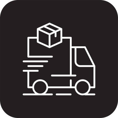 Express Delivery service icon with black filled line style. Related to order tracking, delivery home, warehouse, truck, scooter, courier and cargo icons. Shipping symbol. Vector illustration