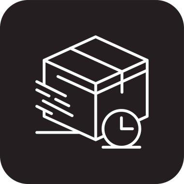 Fast Delivery service icon with black filled line style. Related to order tracking, delivery home, warehouse, truck, scooter, courier and cargo icons. Shipping symbol. Vector illustration