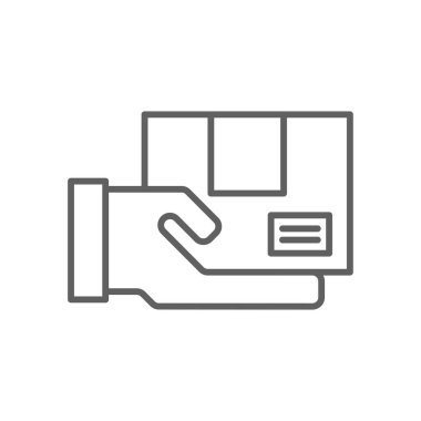 Delivery service icon with black outline style. Shipping sign symbol. Related to order tracking, delivery home, warehouse, truck, scooter, courier and cargo icons. Vector illustration