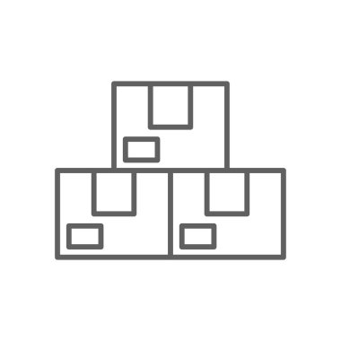 Box delivery service icon with black outline style. Shipping sign symbol. Related to order tracking, delivery home, warehouse, truck, scooter, courier and cargo icons. Vector illustration