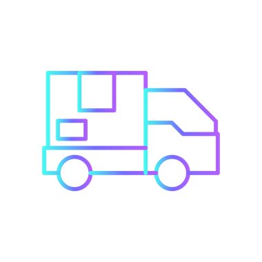 Shipping delivery service icon with blue gradient outline style. Shipping sign symbol. Related to order tracking, delivery home, warehouse, truck, scooter, courier and cargo icons. Vector illustration