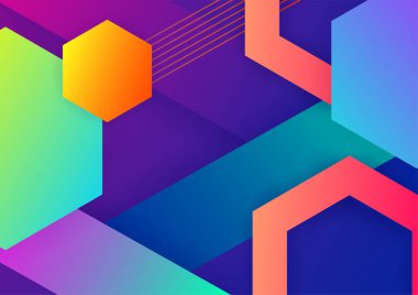 Geometrik şekillerle renkli arka plan