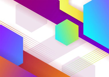 Modern memphis geometric red green purple colorful abstract design background