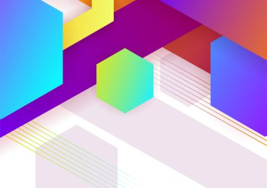 Modern memphis geometric red green purple colorful abstract design background