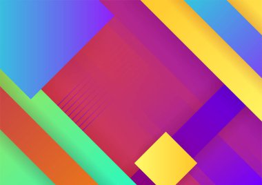 Modern memphis geometric red green purple colorful abstract design background