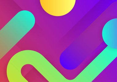 Modern memphis geometric red green purple colorful abstract design background