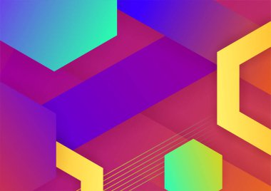 Modern memphis geometric red green purple colorful abstract design background