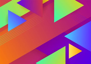 Modern memphis geometric red green purple colorful abstract design background