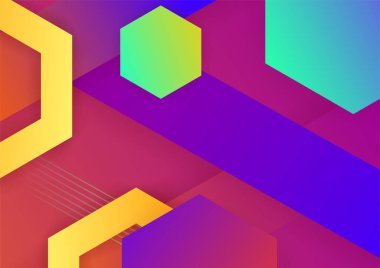 Modern memphis geometric red green purple colorful abstract design background