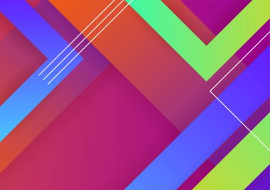 Modern memphis geometric red green purple colorful abstract design background