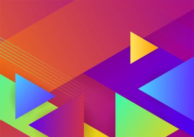 Modern memphis geometric red green purple colorful abstract design background