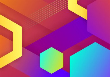 Modern memphis geometric red green purple colorful abstract design background