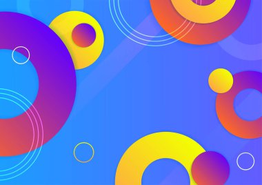 Modern 3d blue orange red green abstract background with geometric shapes. Background with abstract graphic elements for presentation background design.