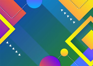 Modern 3d blue orange red green abstract background with geometric shapes. Background with abstract graphic elements for presentation background design.