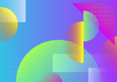 Modern 3d blue orange red green abstract background with geometric shapes. Background with abstract graphic elements for presentation background design.