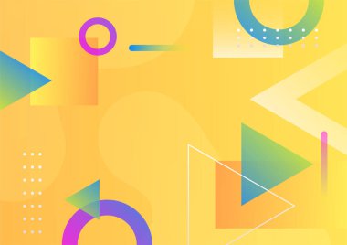 Modern 3d blue orange red green abstract background with geometric shapes. Background with abstract graphic elements for presentation background design.