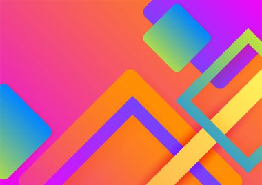 Modern 3d blue orange red green abstract background with geometric shapes. Background with abstract graphic elements for presentation background design.