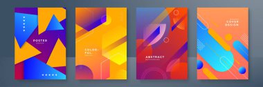 Abstract geometric pattern background texture for poster cover design. Minimal color gradient banner template. Modern vector wave shape for brochure
