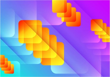 Colorful vivid vibrant gradient abstract background with geometric shapes