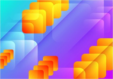 Colorful vivid vibrant gradient abstract background with geometric shapes