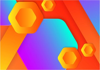 Colorful vivid vibrant gradient abstract background with geometric shapes