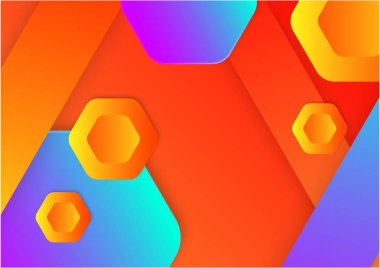 Colorful vivid vibrant gradient abstract background with geometric shapes