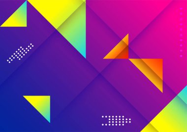 Colorful vivid vibrant gradient abstract background with geometric shapes