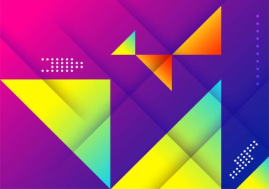 Colorful vivid vibrant gradient abstract background with geometric shapes