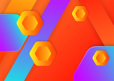 Colorful vivid vibrant gradient abstract background with geometric shapes
