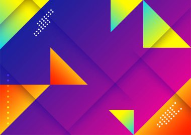 Colorful vivid vibrant gradient abstract background with geometric shapes