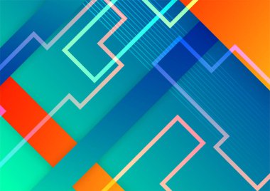 Colorful vivid vibrant gradient abstract background with geometric shapes