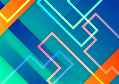 Colorful vivid vibrant gradient abstract background with geometric shapes