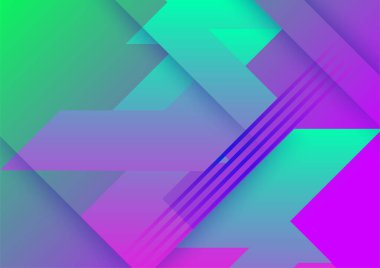 Colorful vivid vibrant gradient abstract background with geometric shapes