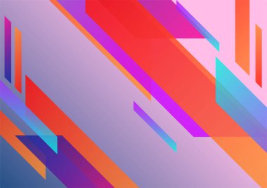 Colorful vivid vibrant gradient abstract background with geometric shapes