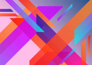 Colorful vivid vibrant gradient abstract background with geometric shapes